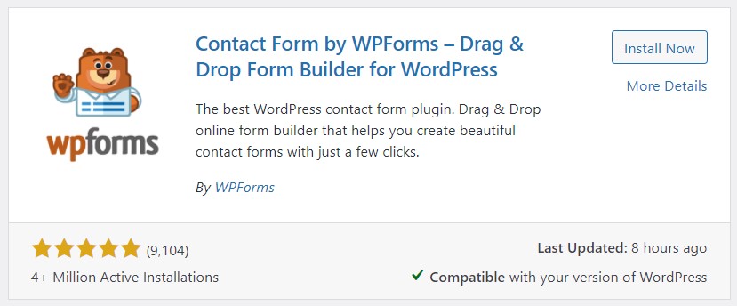 WPForms plugin on WordPress