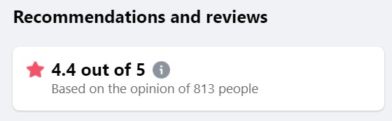 Review rating on Facebook