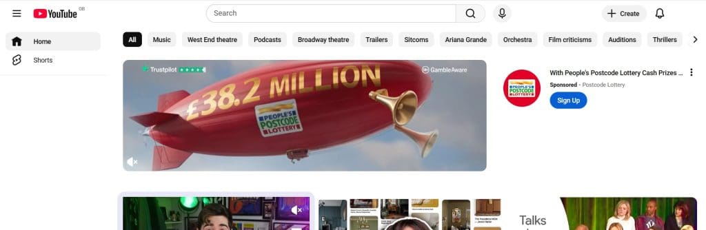 Video Ad on YouTube for the People's Postcode Lottery